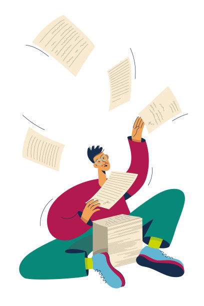 年轻人正在浏览纸质文件。学习资料、案例、商业文件图片下载