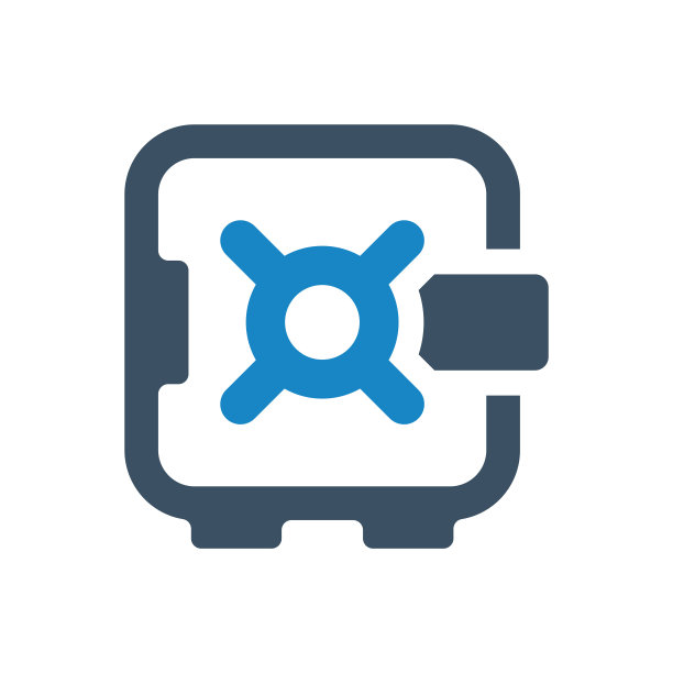 保险库图标或安全平面图标。银行存款，金属盒子符号图片下载