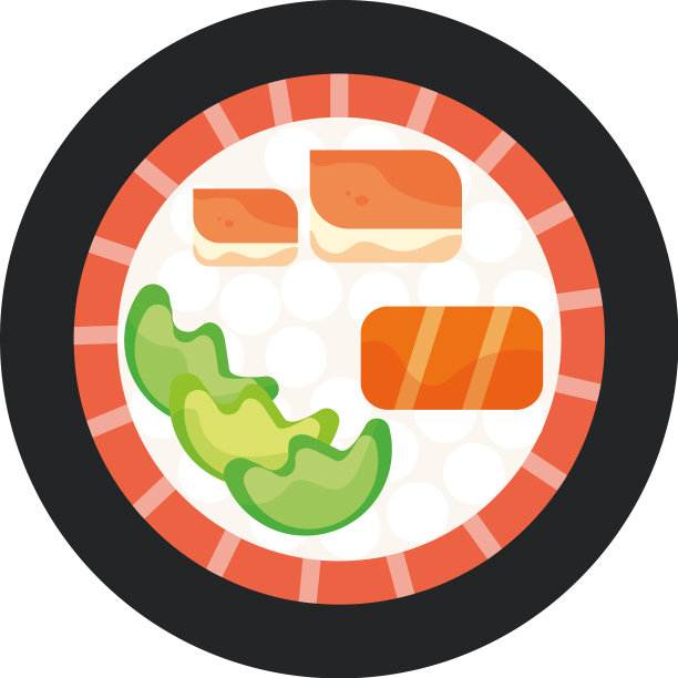 单个寿司的俯视图图片下载