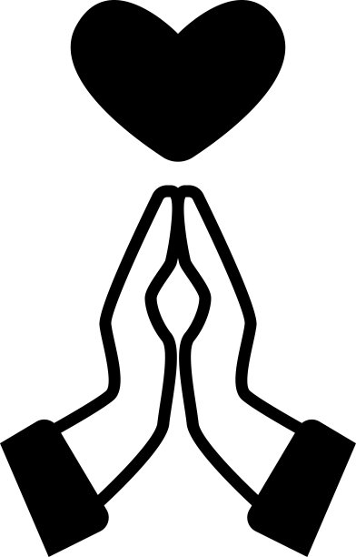 感谢图标，祈祷，冥想，或尊重和感激的姿态图片下载