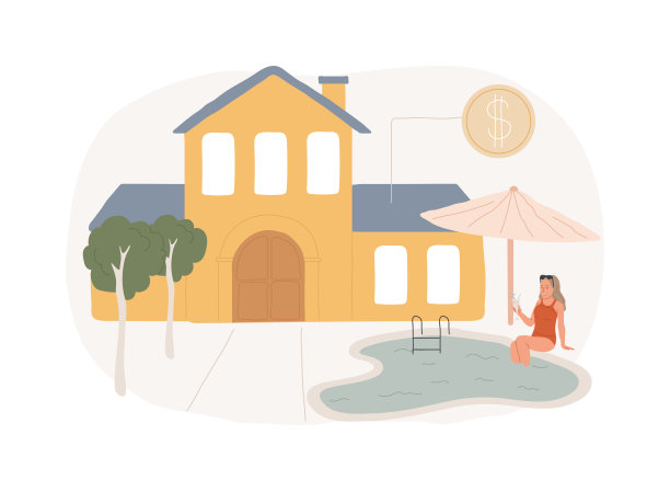 私人住宅隔离概念矢量插图。图片下载