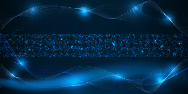 矢量插图未来的波形点连接和方片网络。图片下载