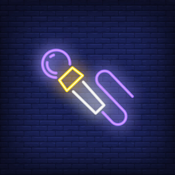 麦克风霓虹灯图标图片下载