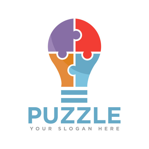 拼图或拼图标志设计插图图片下载