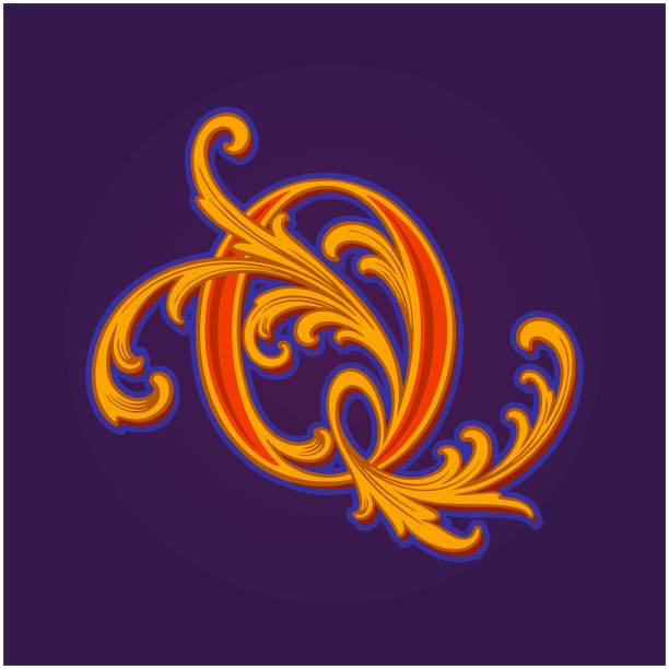 复古优雅的黄金数字0字母组合字母标志图片下载