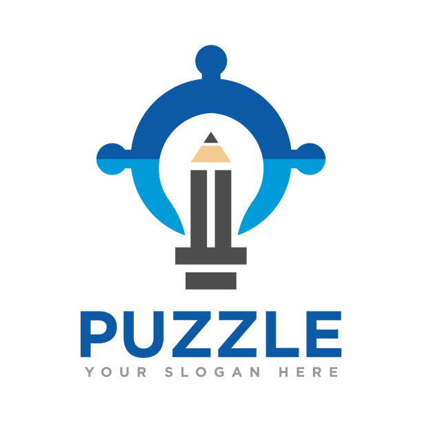拼图或拼图标志设计插图图片下载