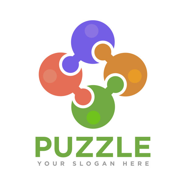 拼图或拼图标志设计插图图片下载