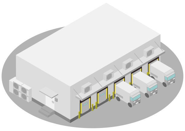 冷库仓库用等距卡车装载图片下载