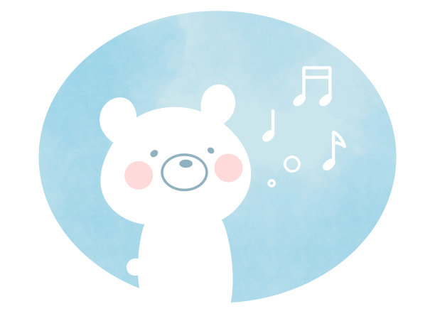 唱着暖心的北极熊和音符图片下载