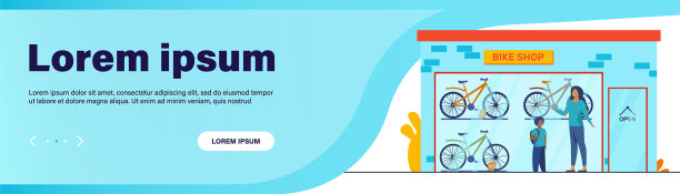 母亲和孩子在自行车店挑选自行车图片下载