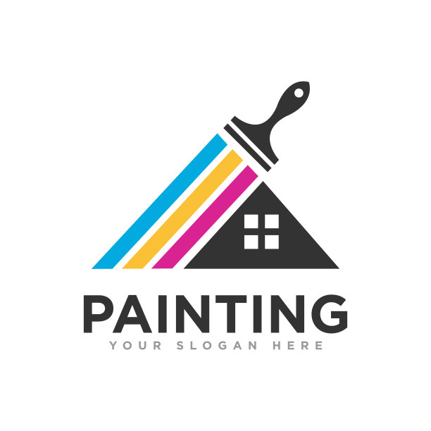 家庭绘画标志设计插图图片下载