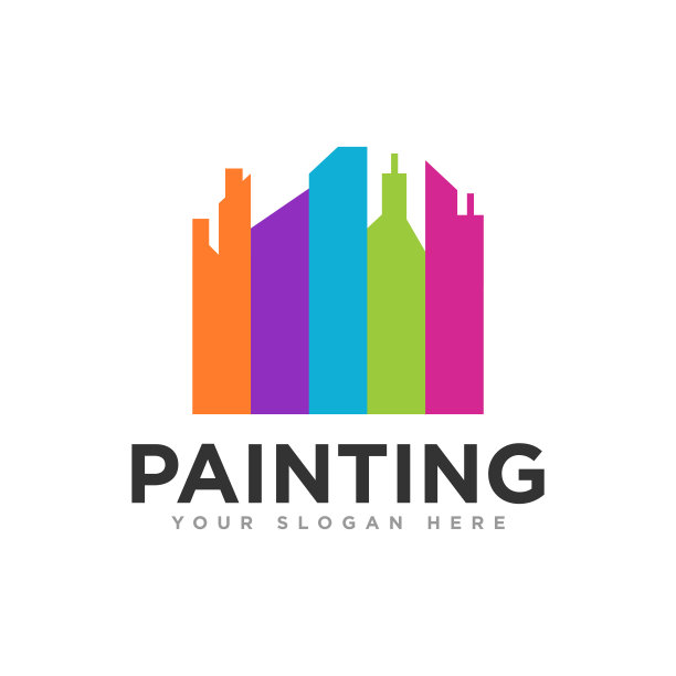 家庭绘画标志设计插图图片下载