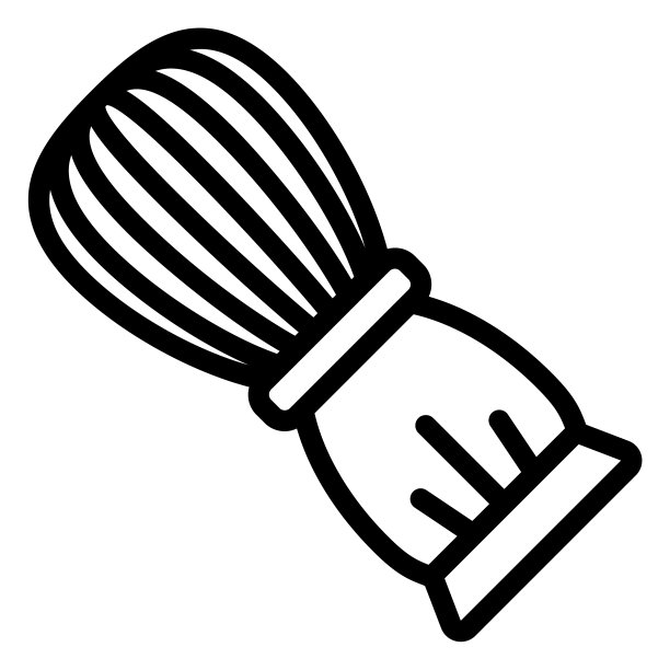 剃须刷线图标。剃须矢量插图隔离在白色。面部刷轮廓样式设计和应用程序。Eps 10。图片下载