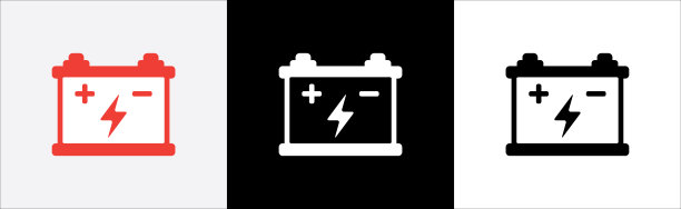 蓄电池图标集。电池电量。锂电池充电图标或符号。矢量股票插图。图片下载