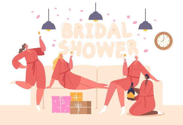 女孩们兴高采烈地庆祝新娘送礼会，向准新娘献上爱、礼物和祝福图片下载