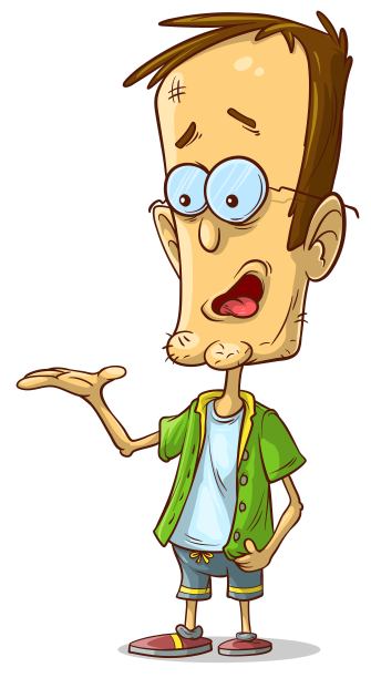 卡通疯狂有趣的微笑极客男孩角色图片下载