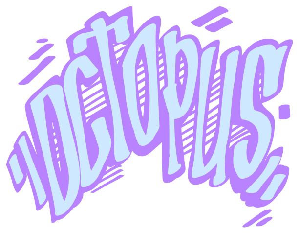 卡通手写矢量字章鱼图片下载