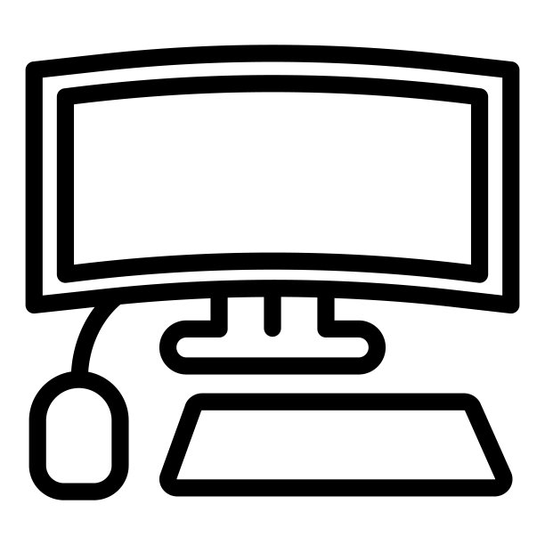 游戏曲线显示线条图标。计算机曲线显示器矢量插图孤立在白色。桌面轮廓样式设计和应用程序。Eps 10。图片下载