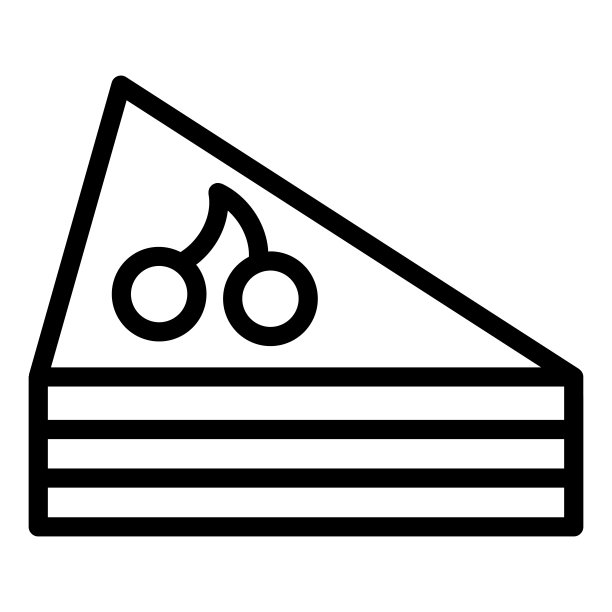 蛋糕线图标。一块生日蛋糕插图孤立在白色。甜奶油馅饼片樱桃轮廓风格设计和应用程序。Eps 10。图片下载