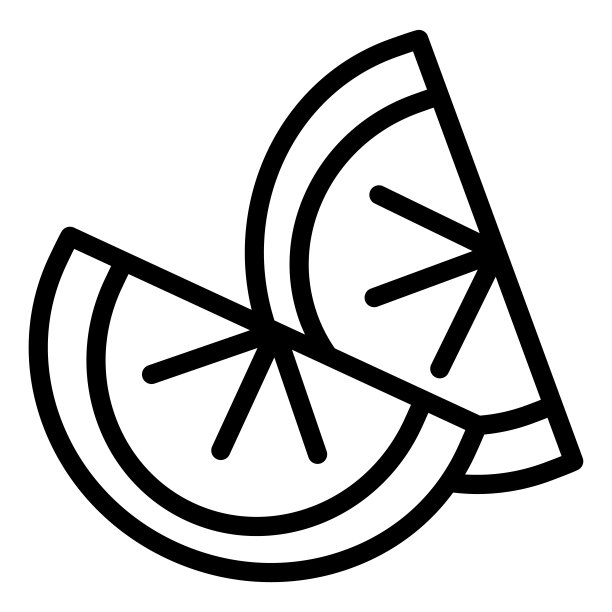 橙色切片线图标。两个甜柑橘片插图孤立在白色。美味的半柠檬轮廓风格设计和应用程序。Eps 10。图片下载