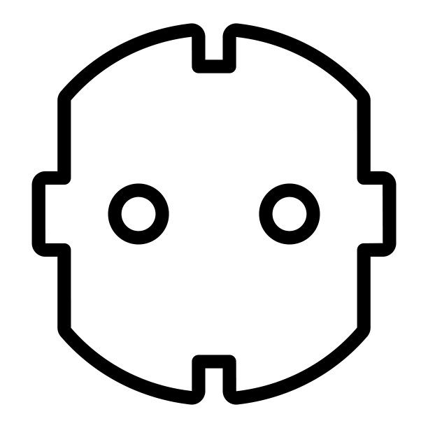 电动插头欧洲标准线图标，电动汽车概念，电动汽车充电插头标志在白色背景，欧洲电缆图标的风格和网络。矢量图形。图片下载