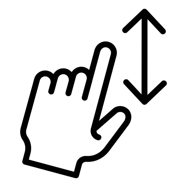 垂直滚动线图标。一个手指滚动矢量插图孤立的白色。手势轮廓样式设计和应用程序。Eps 10。图片下载