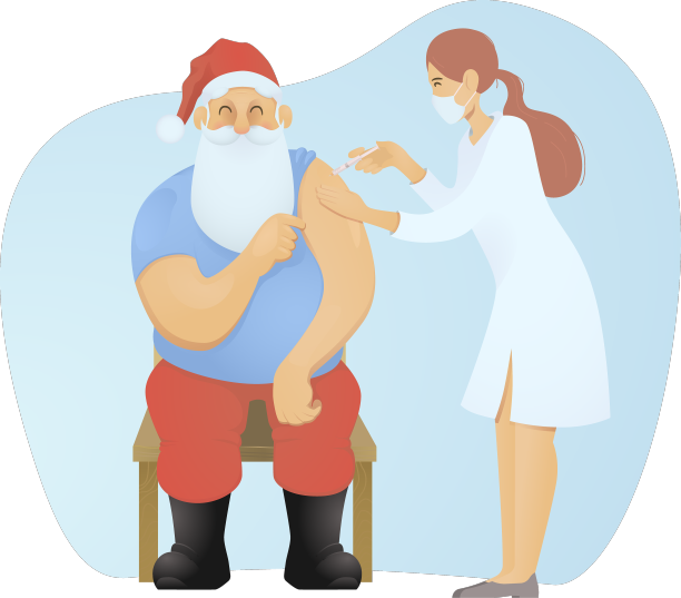 圣诞老人接种疫苗图片下载
