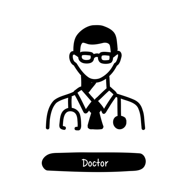 医生图标。潮流风格矢量插图符号图片下载