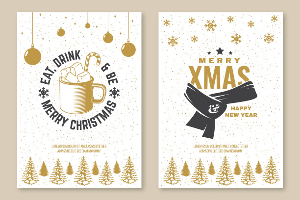 圣诞快乐和新年快乐的海报图片下载