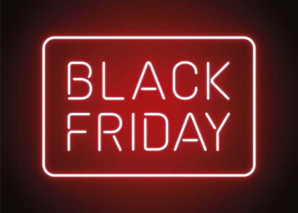 黑色星期五设计时尚霓虹灯风格的广告，横幅，传单和传单。图片下载