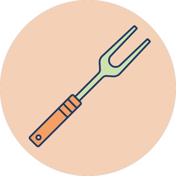 烧烤叉颜色图标厨房用具图图片下载