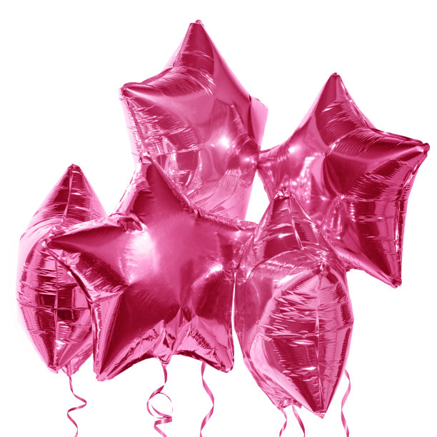 白色背景上孤立的金色星星气球，节日、活动、圣诞节图片下载