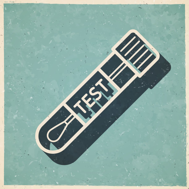 棉签试管。图标在复古风格-旧纹理纸图片下载