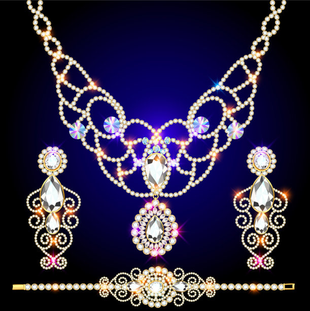 一套珠宝婚礼用珍贵的宝石图片下载