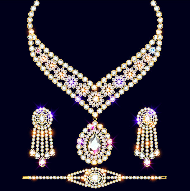 一套珠宝婚礼用珍贵的宝石图片下载