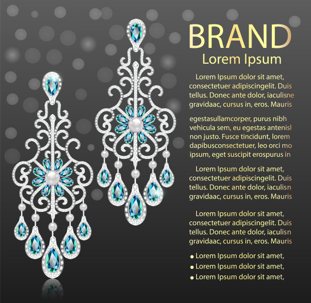 海报珠宝耳环与宝石图片下载