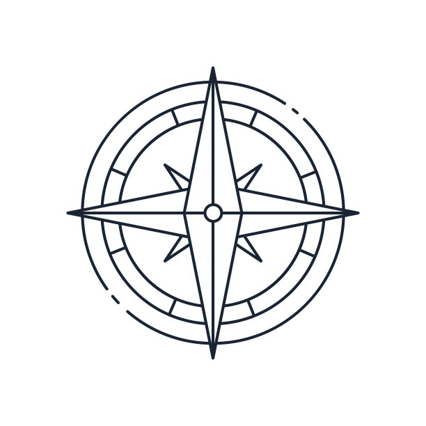 罗盘线图标。可编辑的中风。图片下载