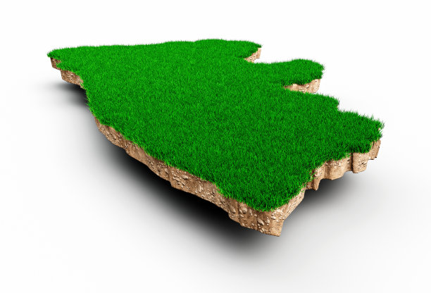 利比里亚地图土壤土地地质横截面绿草和岩石地面纹理三维插图图片下载