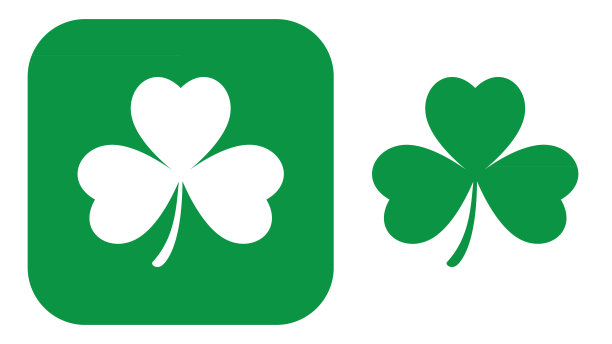 绿色和白色三叶草的图标图片下载