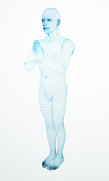 三维人。瑜伽。Ware mesh从3d应用程序。图片下载