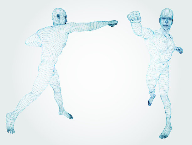 三维人。战斗。Ware mesh从3d应用程序。图片下载