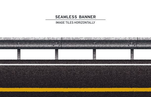 瓷砖道路与警卫铁路矢量旗帜在白色的背景图片下载