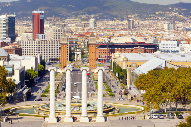 西班牙巴塞罗那的西班牙广场。图片下载