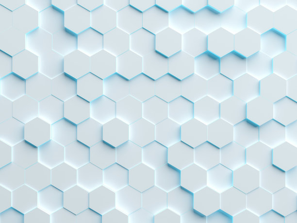 白色三维照明六边形背景图片下载