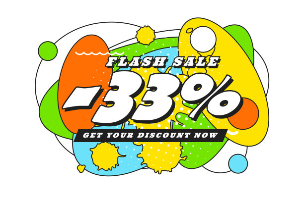 包豪斯和波普艺术，zine文化和孟菲斯元素的闪购横幅。图片下载