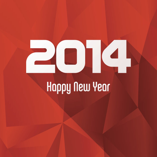 矢量2014年新年贺卡与无缝抽象背景图片下载