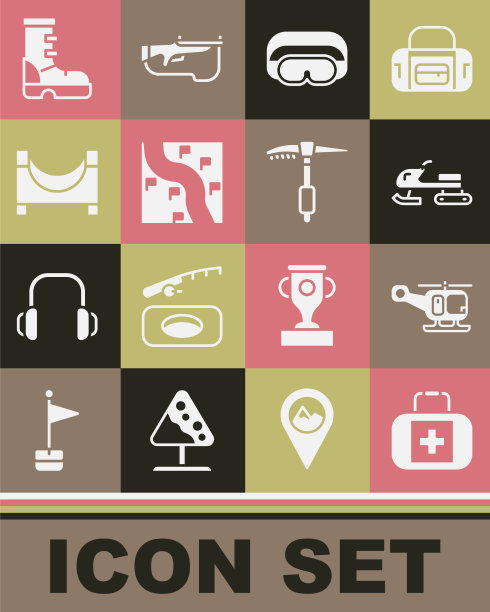 装备急救箱、救援直升机、雪地摩托图片下载