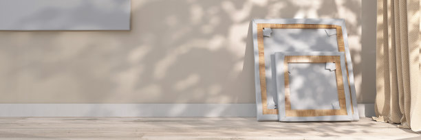 现代房间设置与画布图片3d渲染图片下载