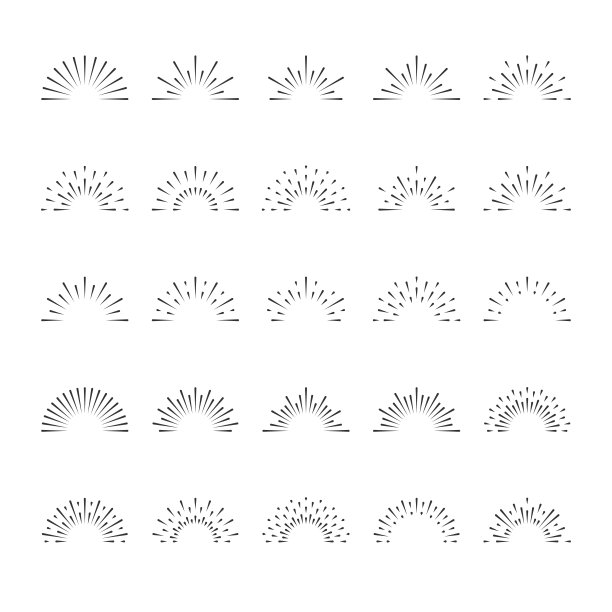 太阳，日出，日落，Sunburst图标。像素完美。设计元素。移动和网络。图片下载
