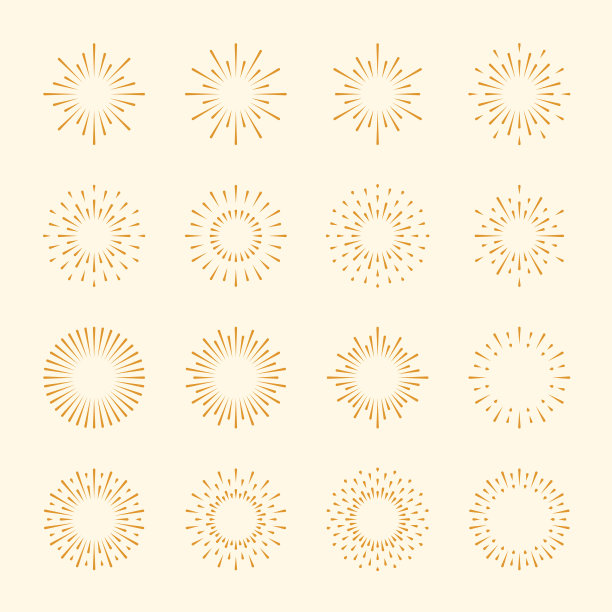 太阳，日出，日落，Sunburst图标。像素完美。设计元素。移动和网络。图片下载
